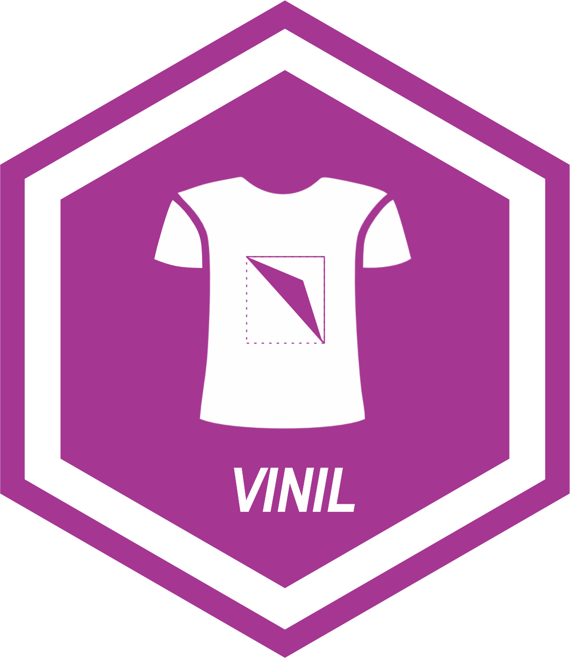 Tela con aplicación en vinil